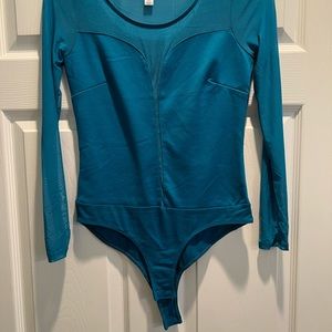 Ambiance apparel/Chico ,body suit. Beautiful blue color. Long sleeve.